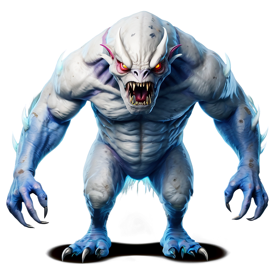 White Monster With Claws Png Xxt74 PNG