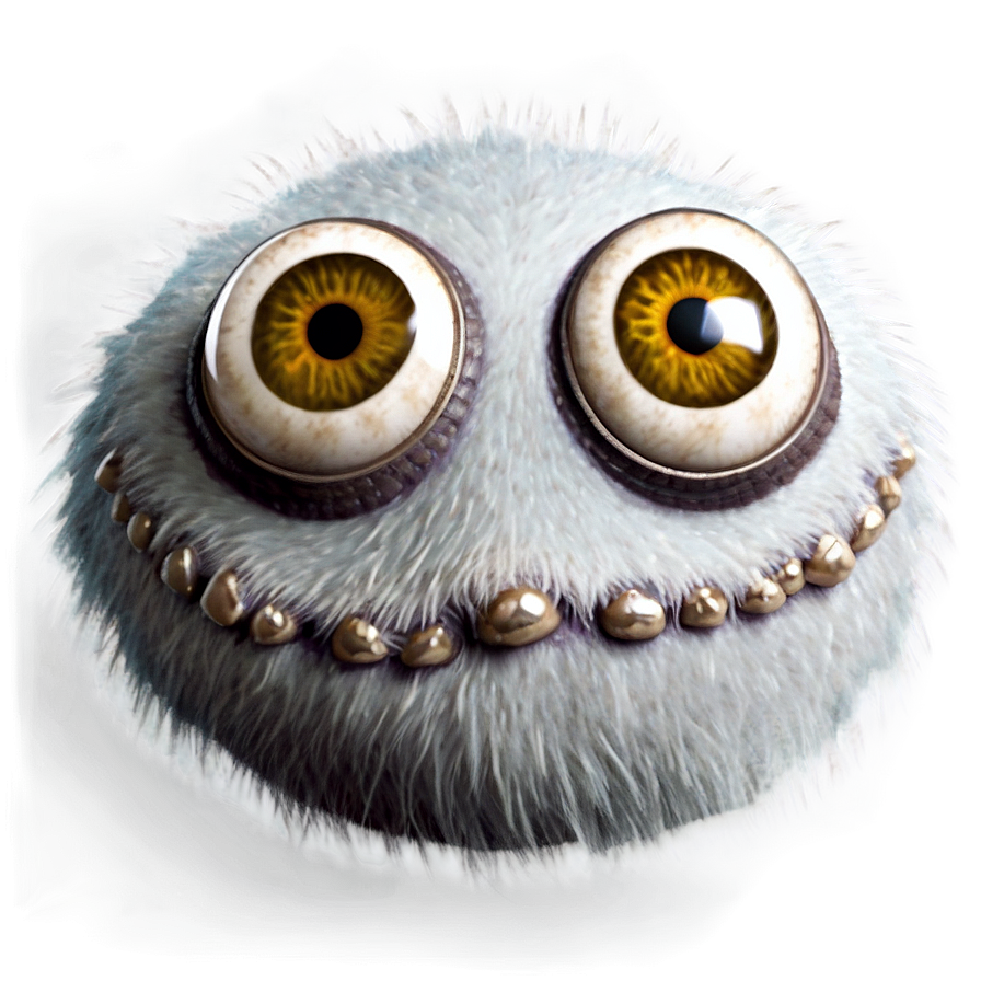White Monster With Eyes Png 06212024 PNG