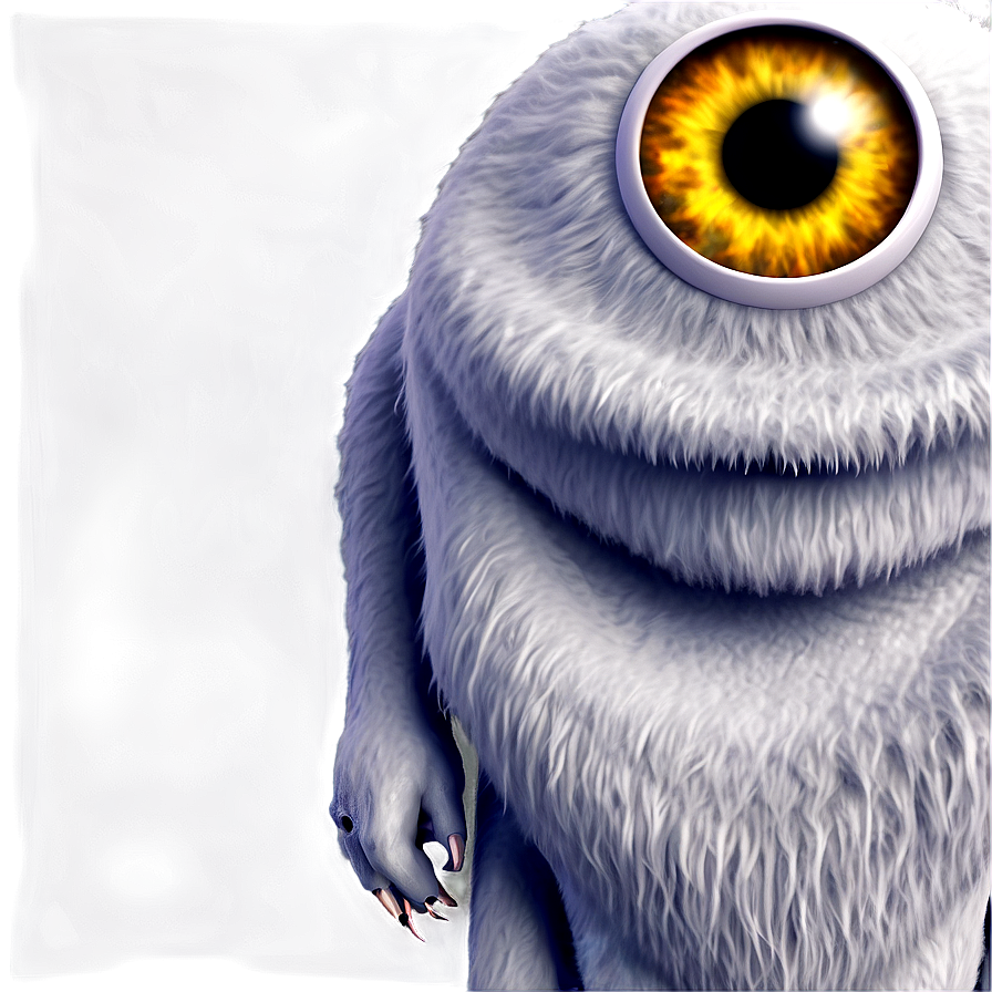 White Monster With Eyes Png 06212024 PNG