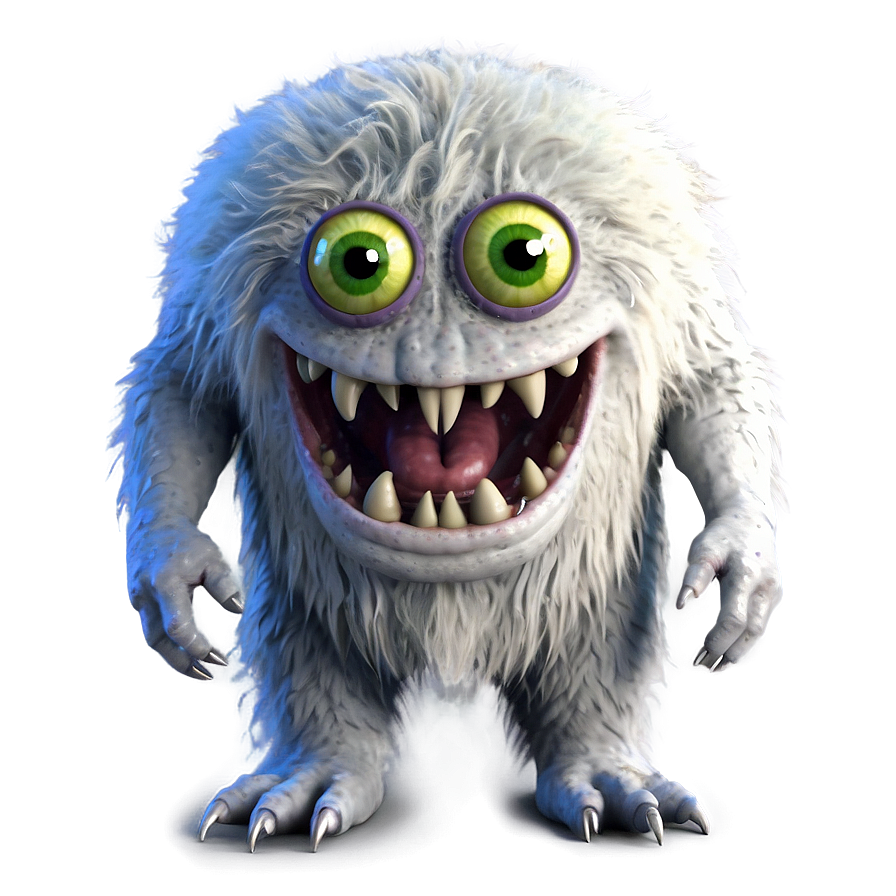 White Monster With Fur Png Ajb PNG