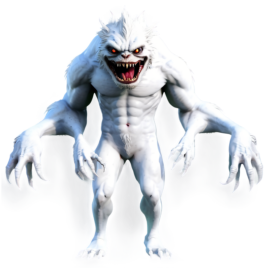White Monster With Shadow Png 06212024 PNG