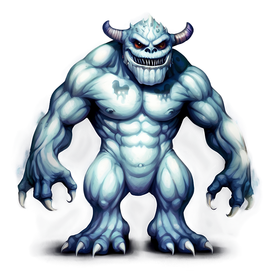 White Monster With Shadow Png Kri PNG