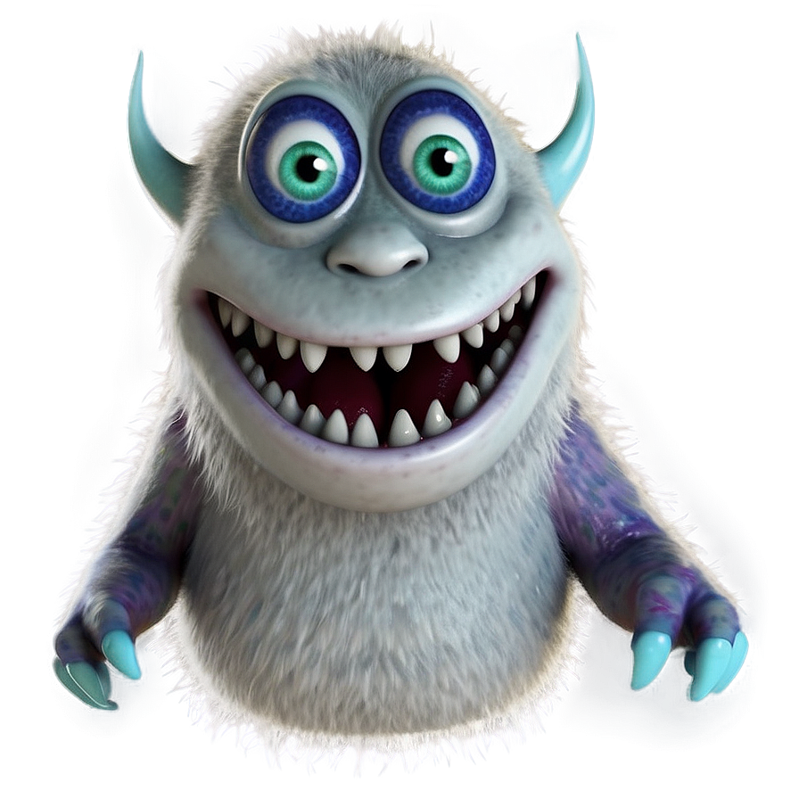White Monster With Smile Png Hhw PNG