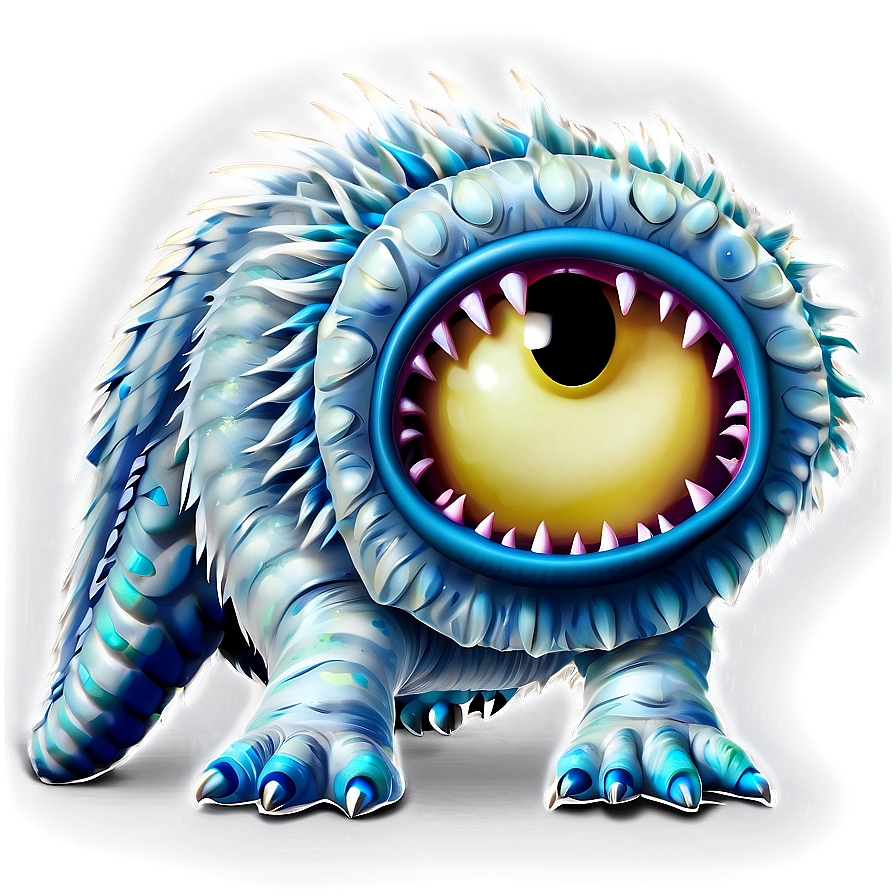 White Monster With Tail Png 06212024 PNG