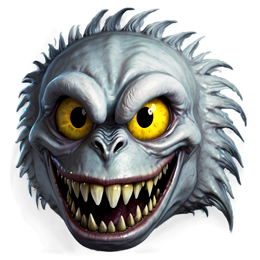 White Monster With Teeth Png 06212024 PNG