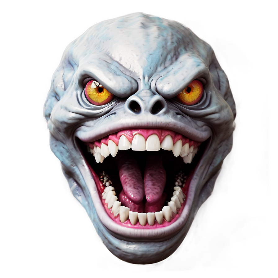 White Monster With Teeth Png Hph60 PNG