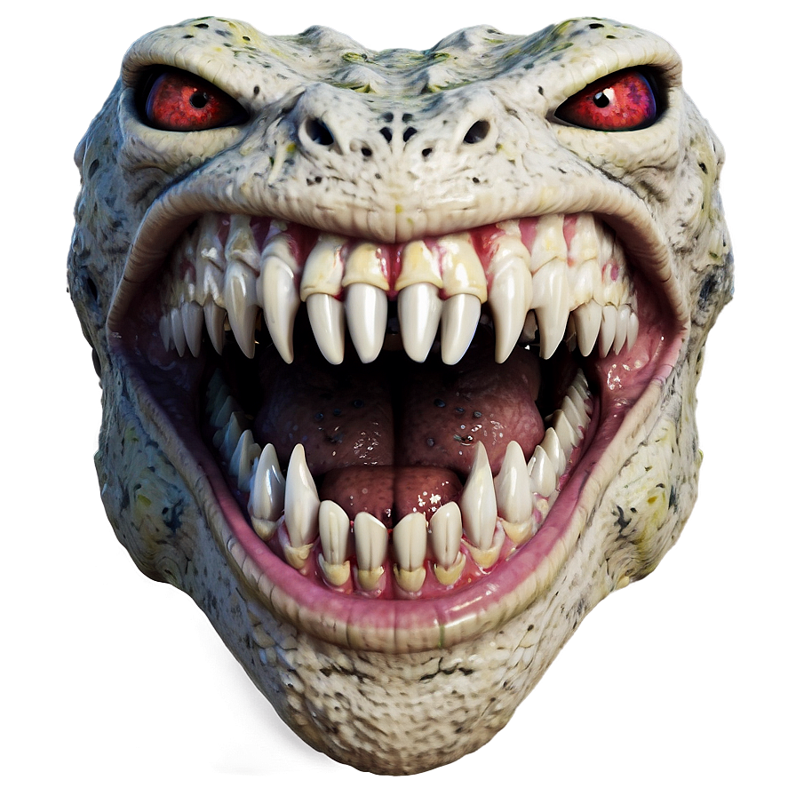 White Monster With Teeth Png Rtm41 PNG