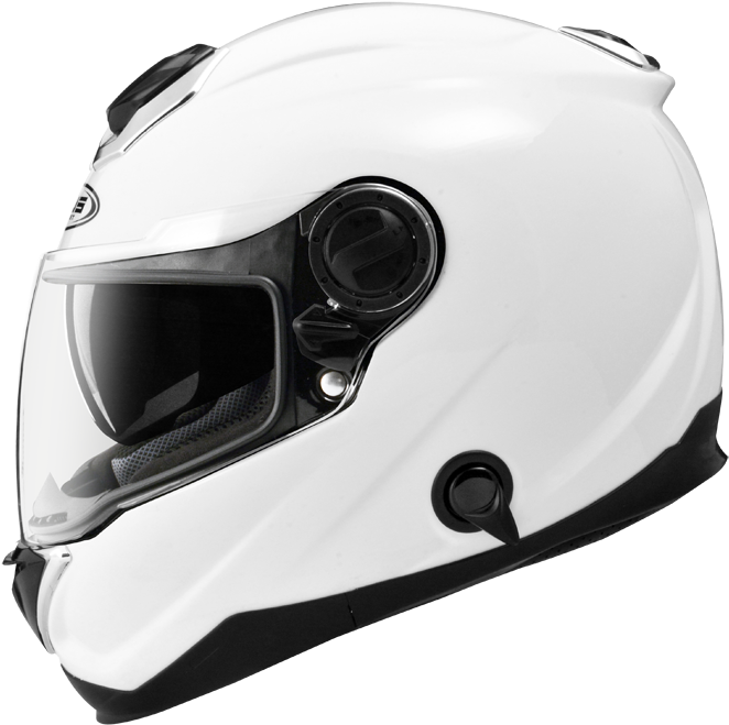 White Motorcycle Helmet Side View PNG