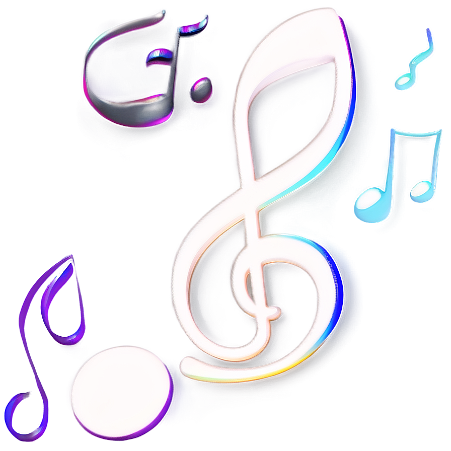 White Music Note Art Png Rit40 PNG