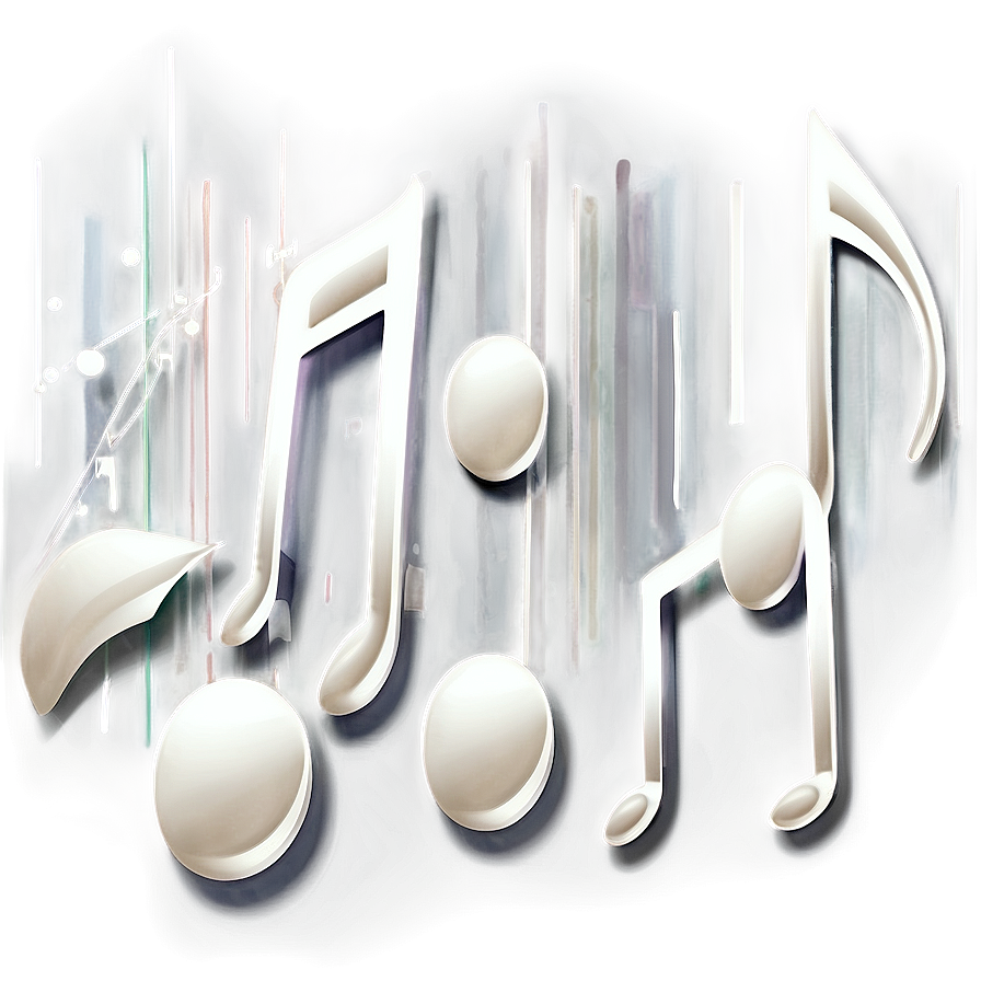 White Music Notes Background Png 24 PNG
