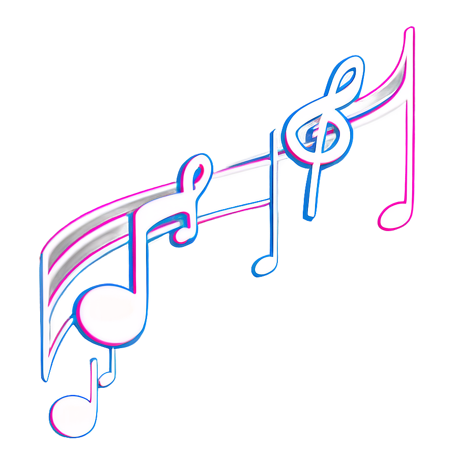 White Music Notes Falling Png 06262024 PNG