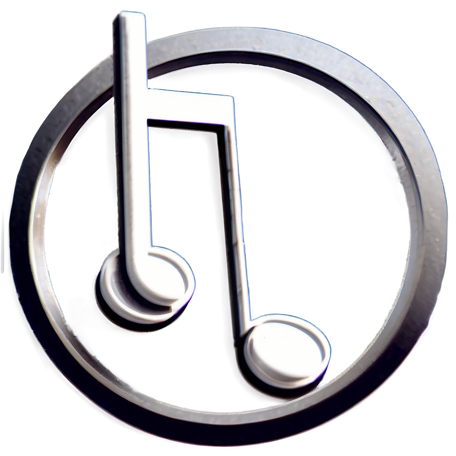 White Music Notes In Circle Png Ony84 PNG
