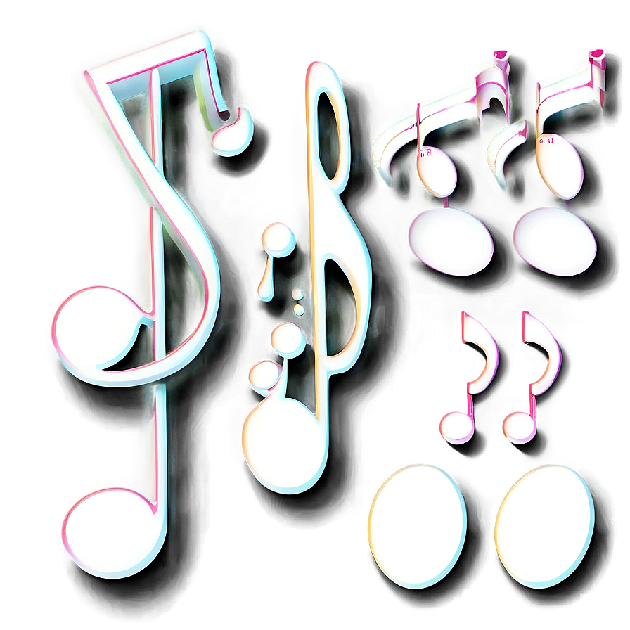 White Musical Notes Collection Png Anm PNG
