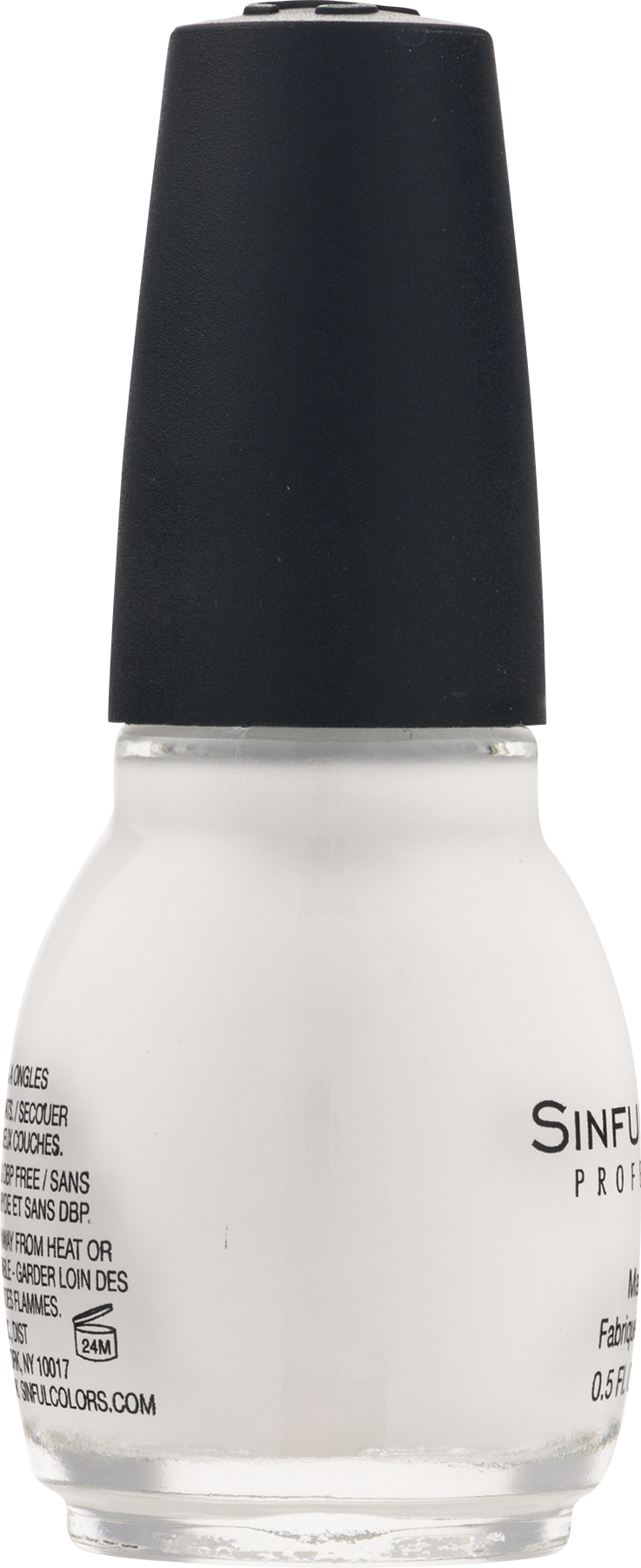 White Nail Polish Bottle Sinful Colors PNG