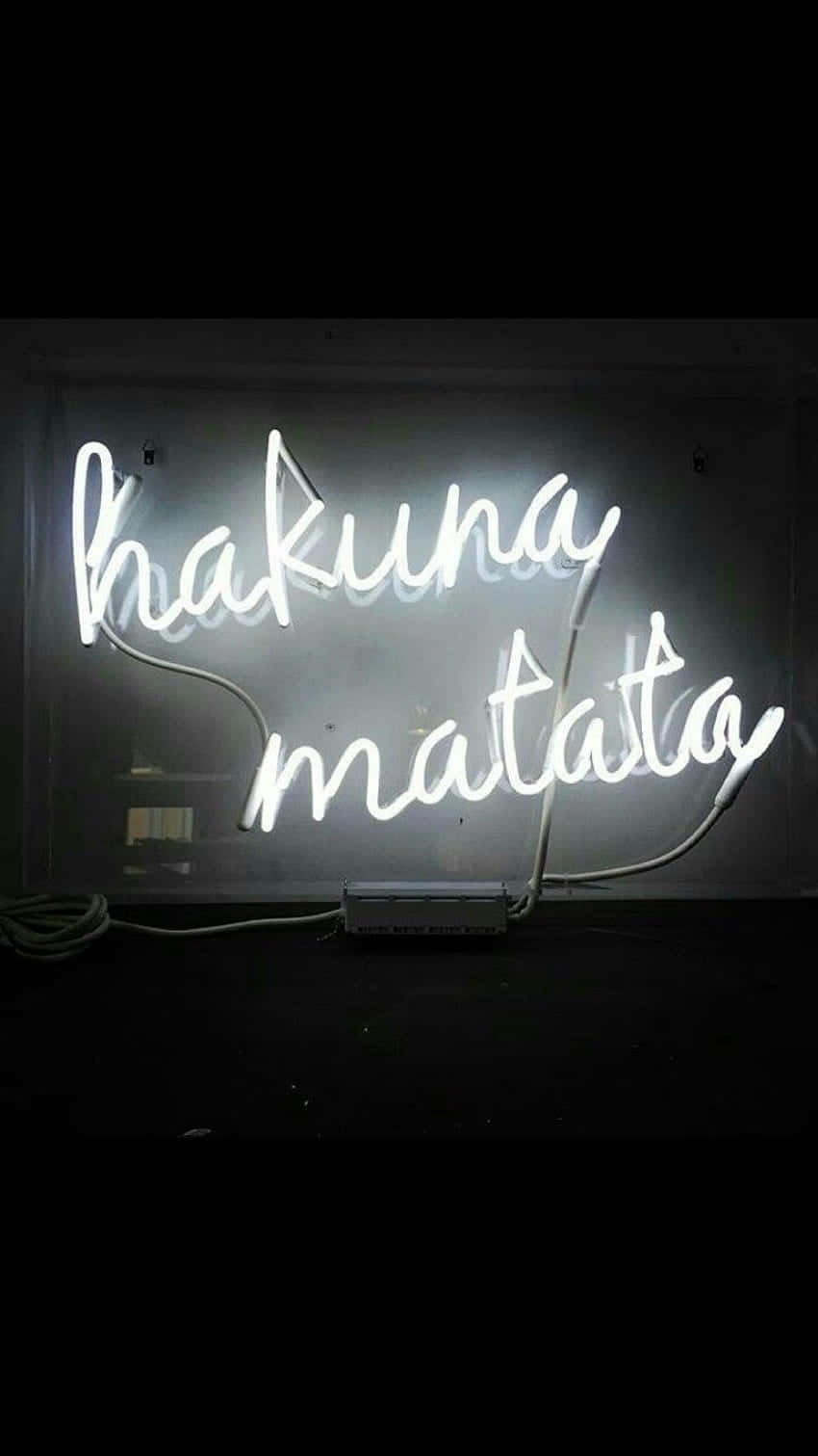 White Neon Hakuna Matata Wallpaper