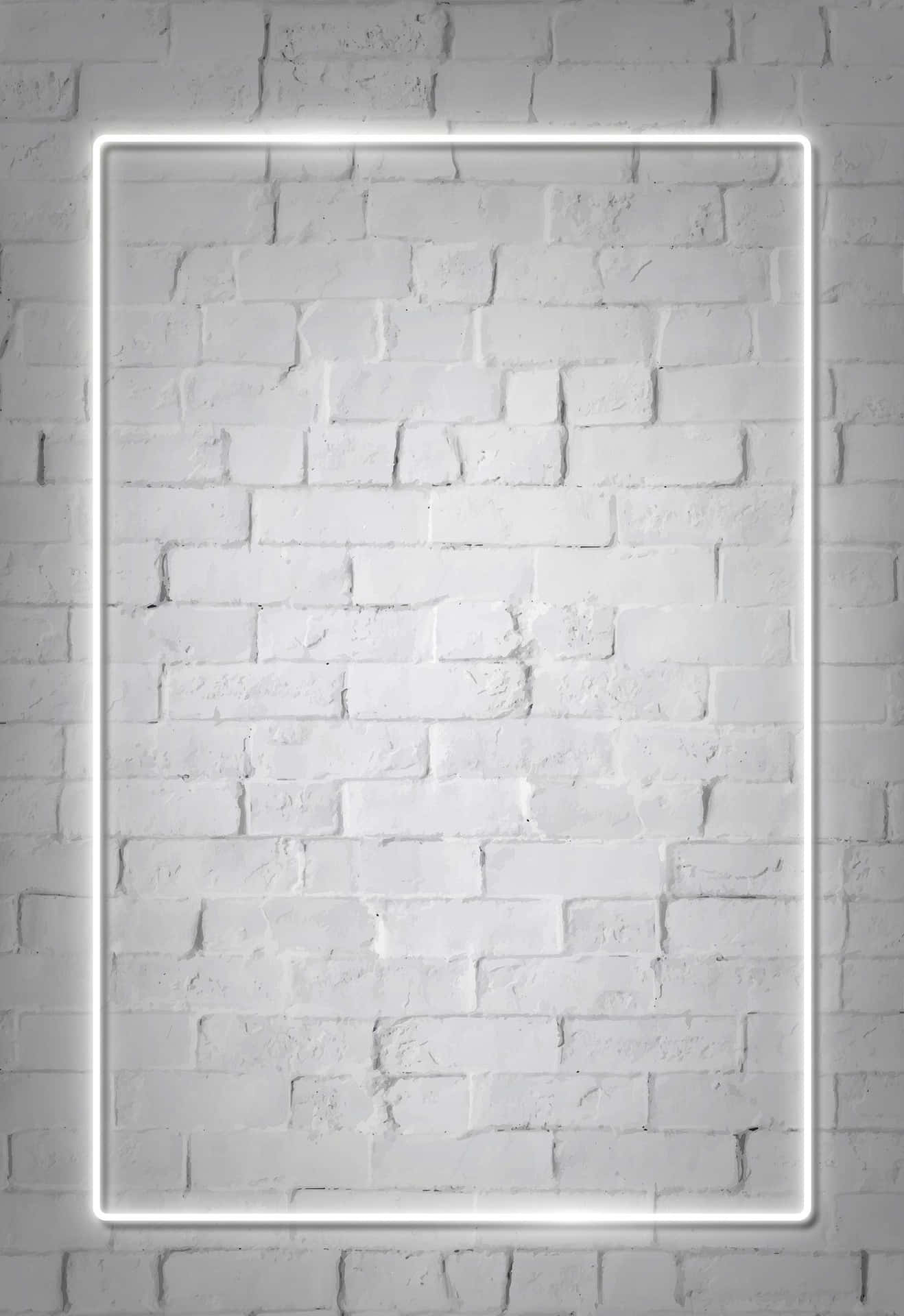 White Neon On Bricked Wall Wallpaper