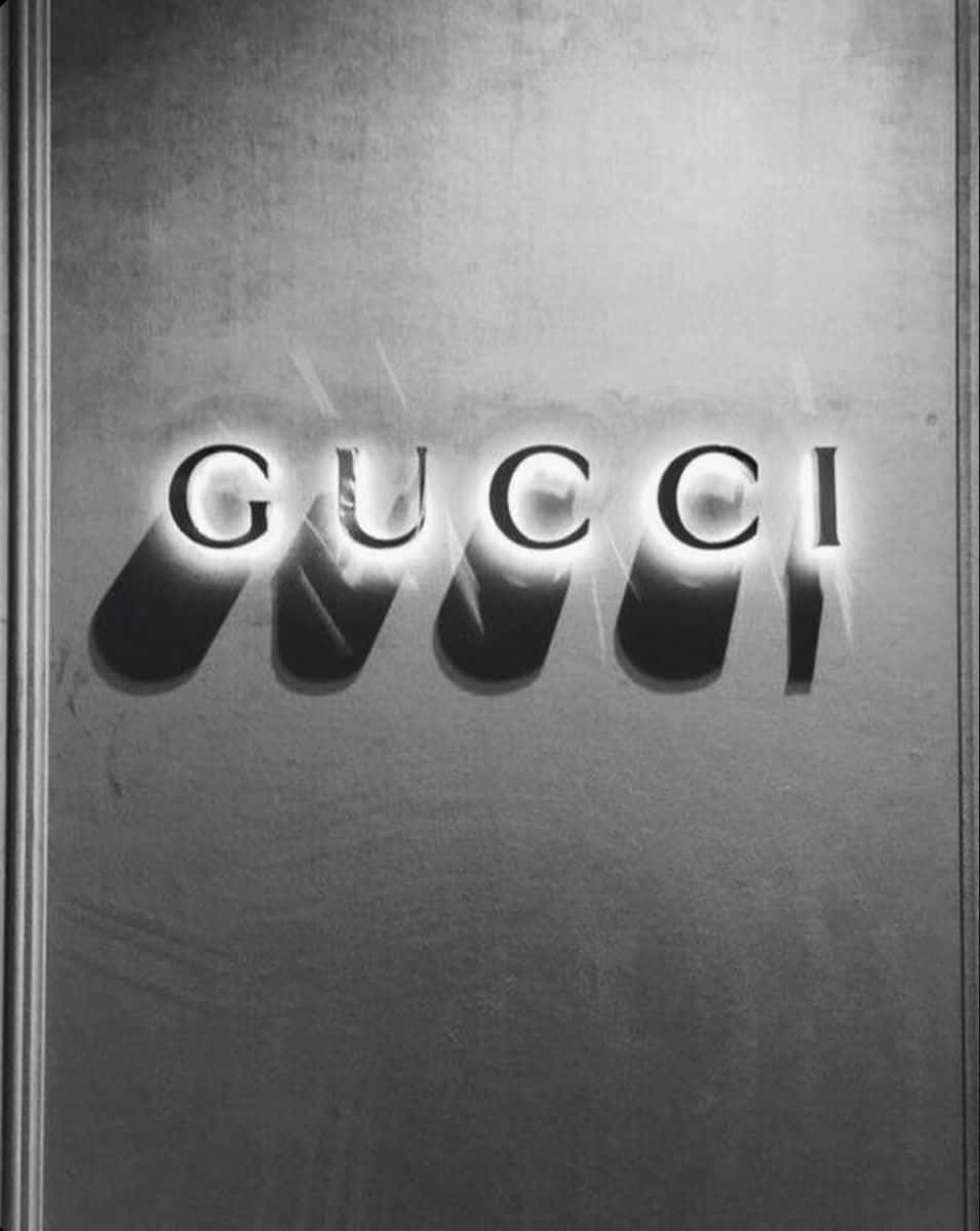 White Neon Gucci Wallpaper