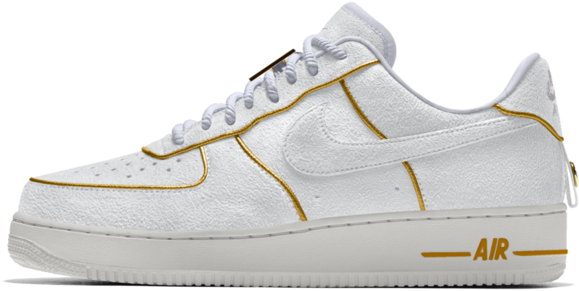 White Nike Air Force1 Sneaker PNG