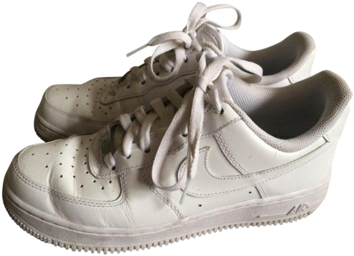 White Nike Air Force1 Sneakers PNG