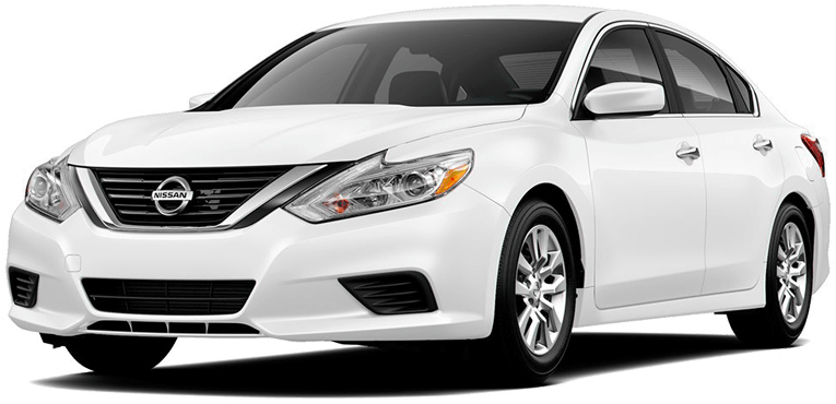 White Nissan Sedan Profile View PNG