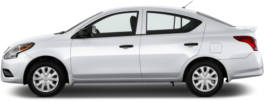 White Nissan Sedan Profile View PNG