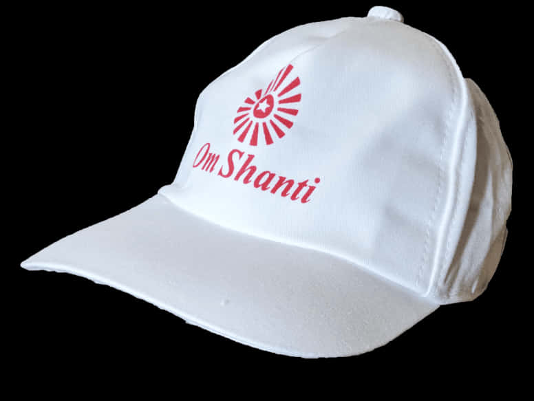 White Om Shanti Baseball Cap PNG