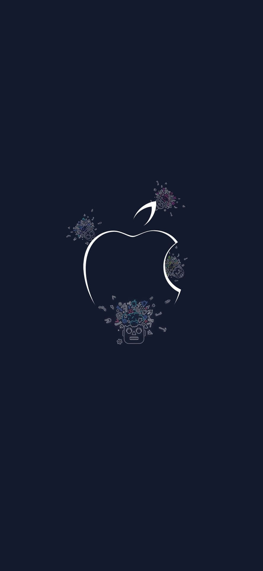 White Outline Logo Amazing Apple HD iPhone Wallpaper