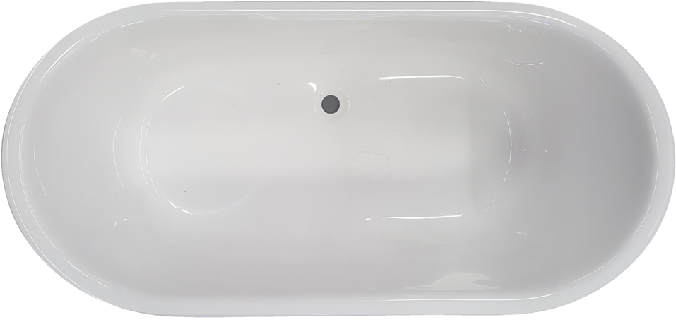 White Oval Bathtub Top View PNG