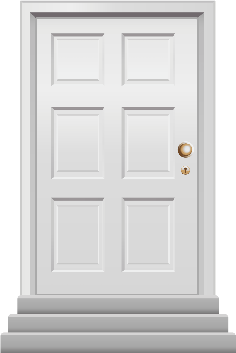 White Panel Door Design PNG