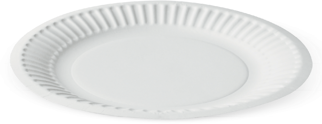 White Paper Plate Top View PNG