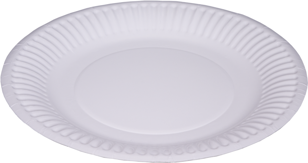 White Paper Plate Top View PNG