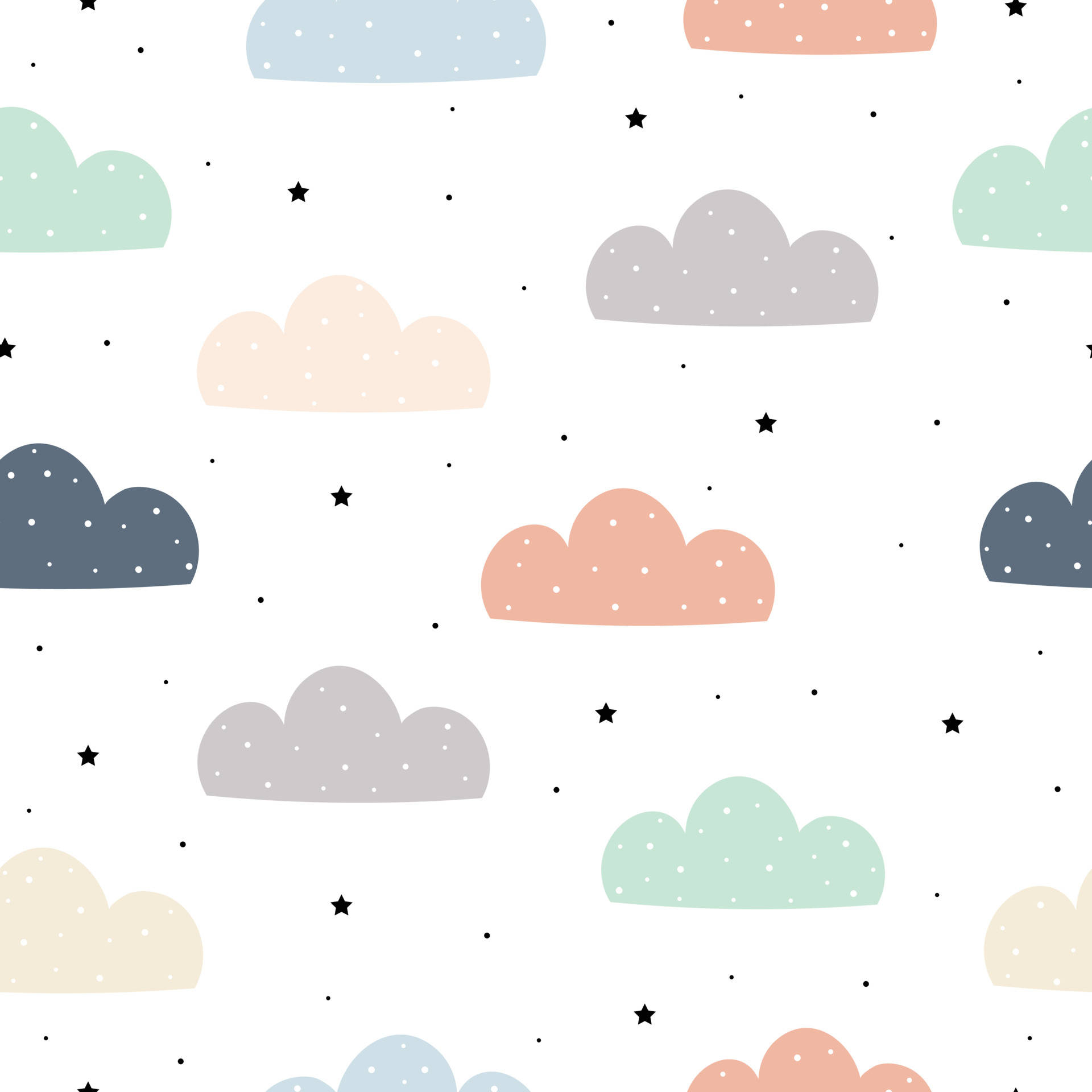Blancopastel Con Nubes De Nieve. Fondo de pantalla
