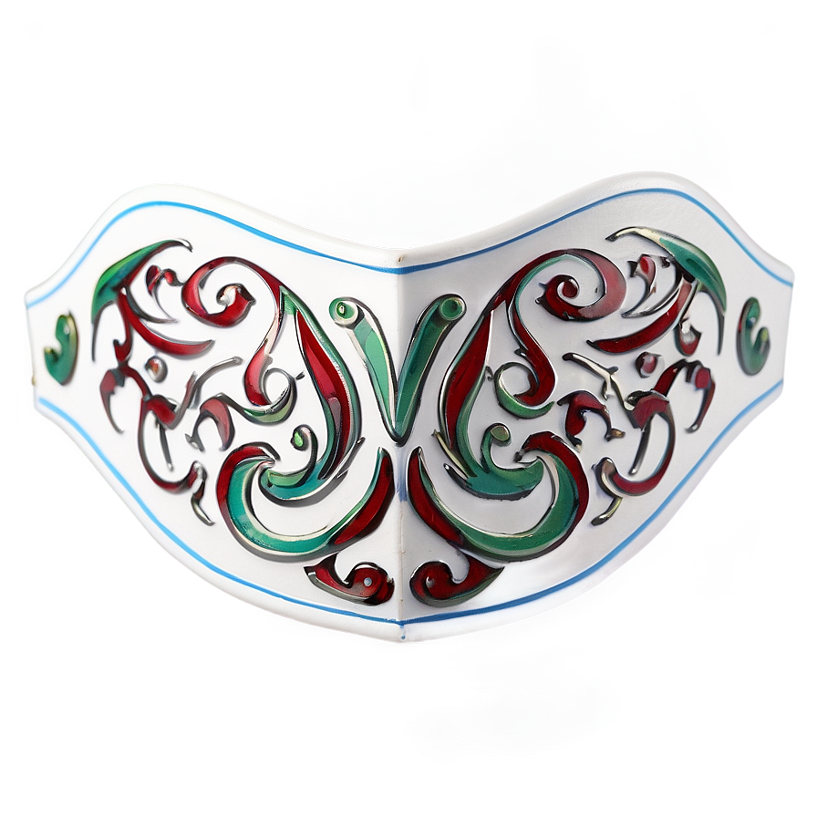 White Patterned Mask Png 06272024 PNG