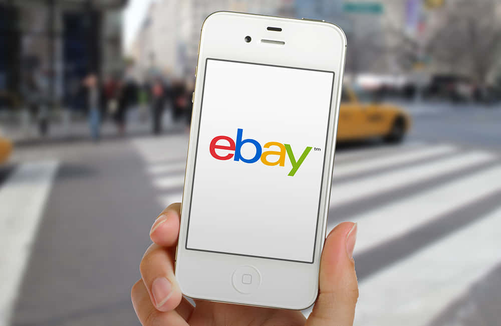 White Phone With Ebay Uk Logo Wallpaper