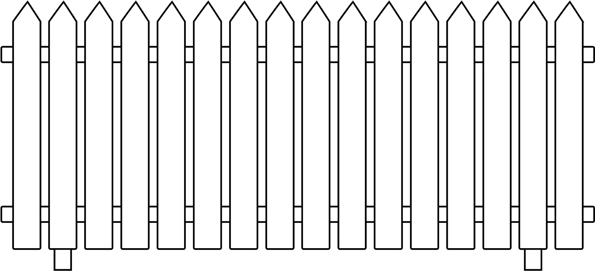 White Picket Fence Graphic PNG