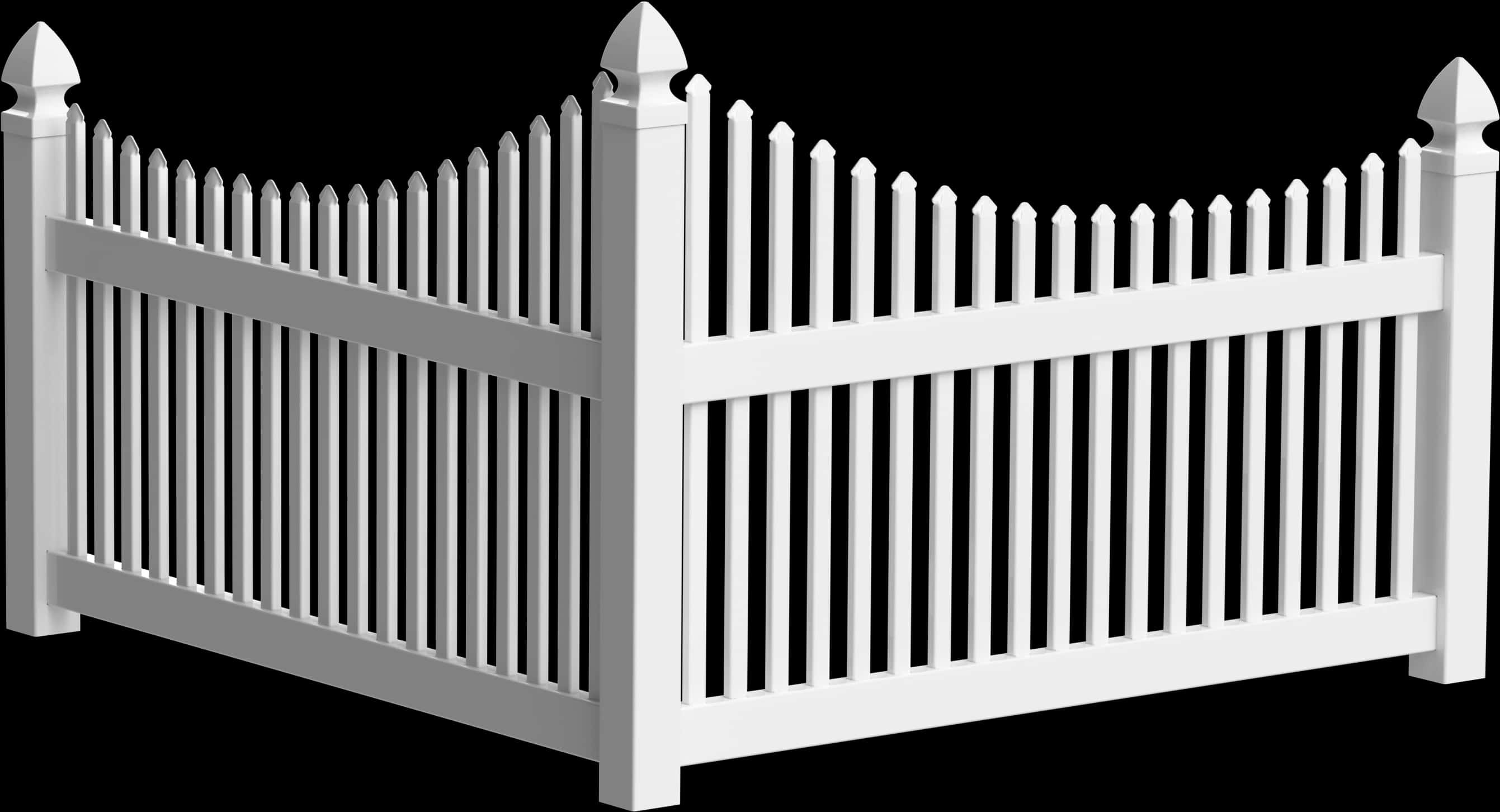 White Picket Fence3 D Model PNG