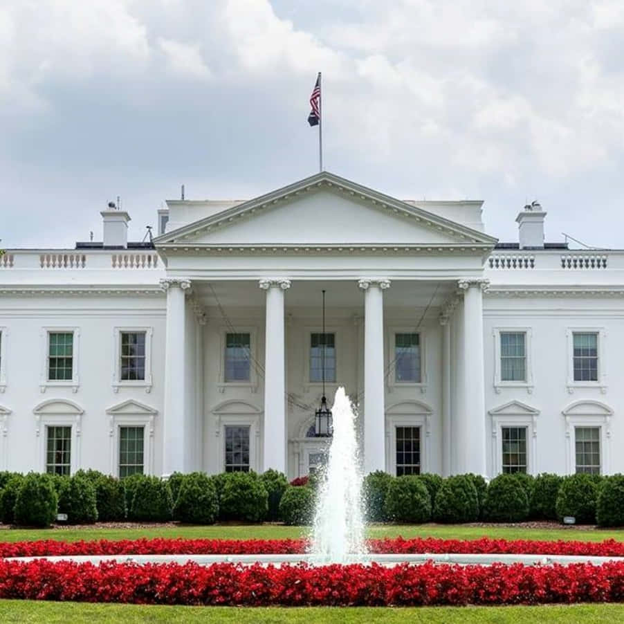 Dasbild Der Fassade Des Weißen Hauses
