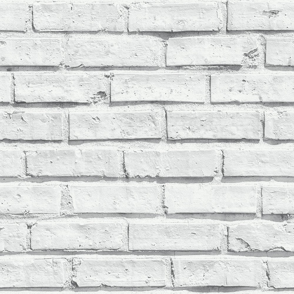 Hvid Plain Brick Wall Wallpaper