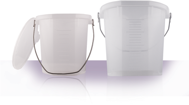 White Plastic Bucket With Lid PNG