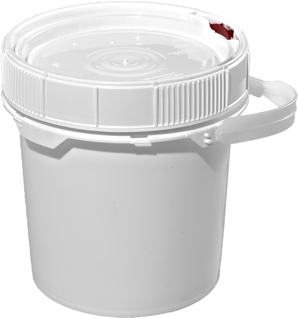 White Plastic Bucketwith Lidand Handle PNG