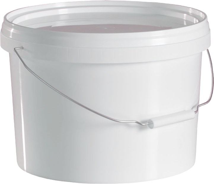 White Plastic Bucketwith Lidand Handle PNG