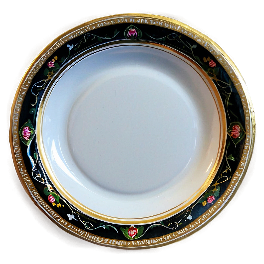 White Plate For Fine China Collection Png 06212024 PNG