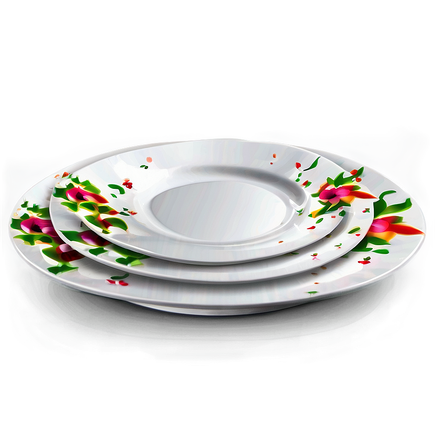 White Plate Set Png 06212024 PNG