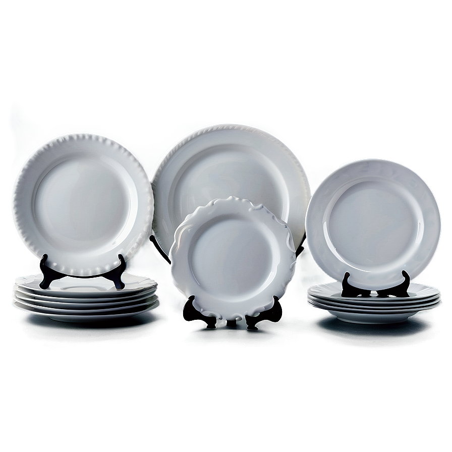 White Plate Set Png Jra PNG