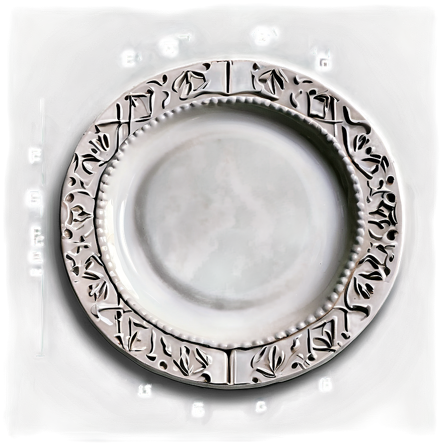 White Plate With Cutout Design Png Sux PNG