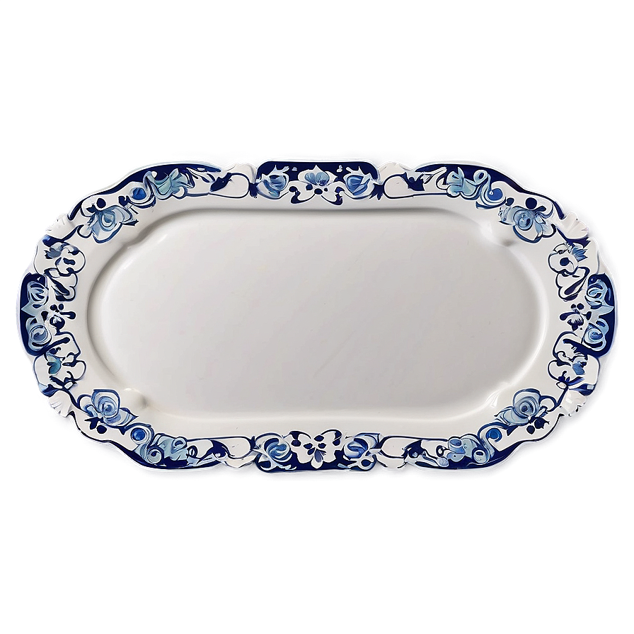 White Plate With Decorative Border Png 36 PNG