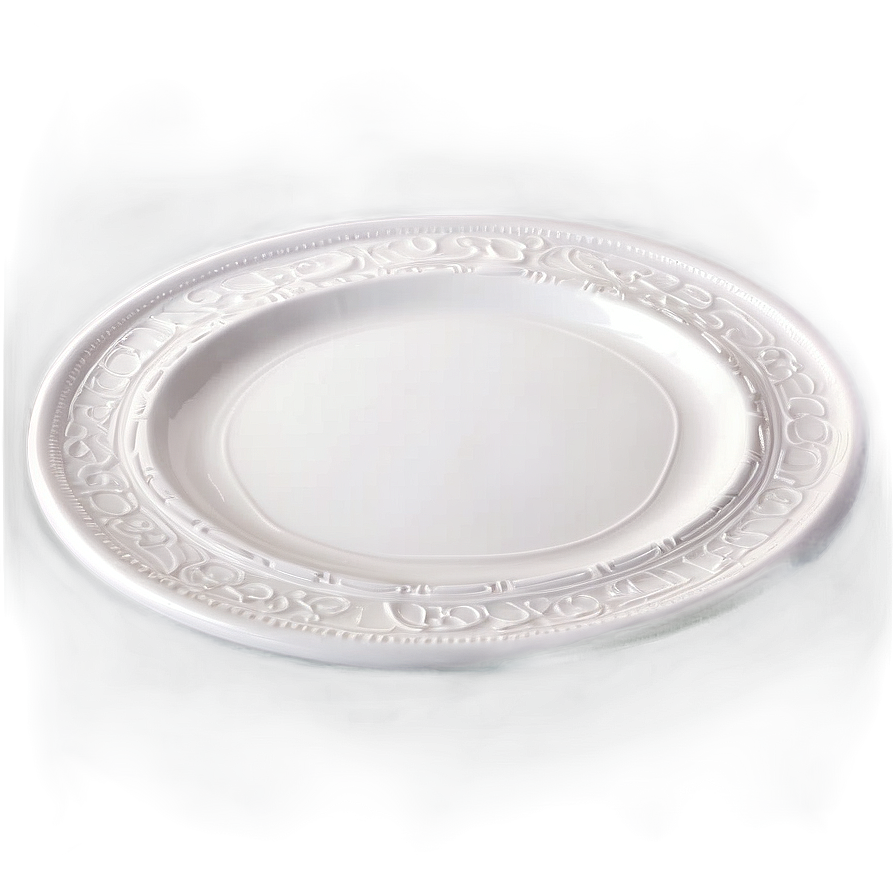 White Plate With Embossed Edge Png 06212024 PNG