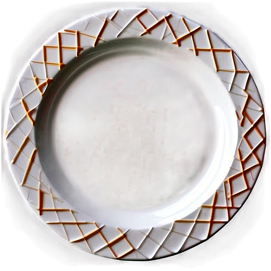 White Plate With Geometric Shapes Png Skv7 PNG