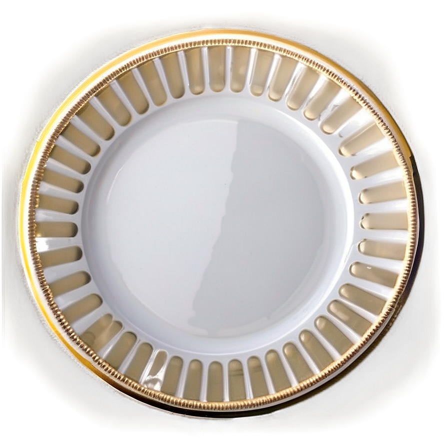 White Plate With Gold Rim Png Mhm PNG