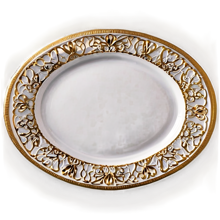 White Plate With Lace Detail Png 06212024 PNG